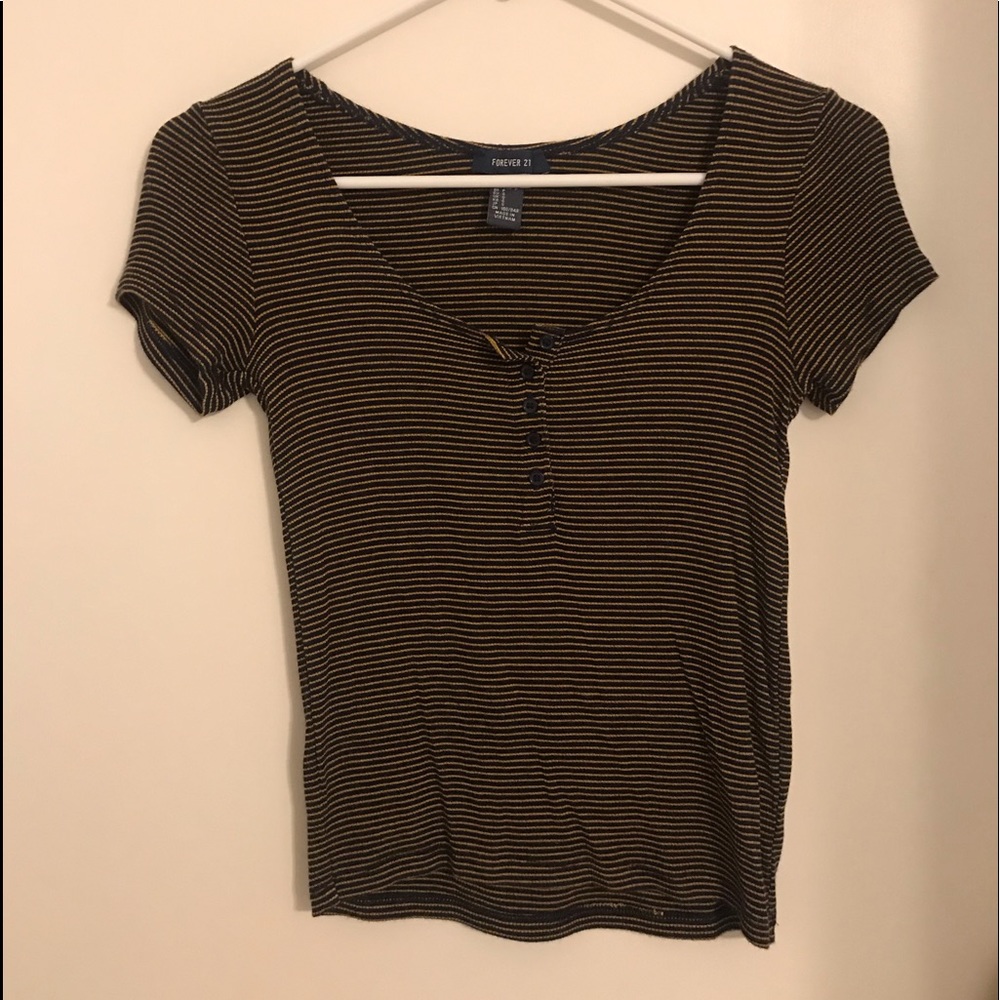 Forever 21 blue and gold crop top
